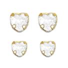 Kit Duo de Brincos Coração Zircônia Cristal Banhado a Ouro 18K Semijoia
