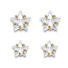 Kit Duo de Brincos Estrelas Zircônia Banhado a Ouro 18K Kit Duo de Brincos Estrelas Zircônia Banhado a Ouro 18K