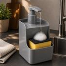 Kit Duplo 2 Dispenser Detergente UZ Porta Esponja Organizador Compacto de Pia Kit Duplo 2 Dispenser Detergente UZ Porta Esponja Organizador Compacto de Pia