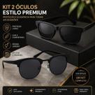 Kit Duplo Óculos Sol Unissex Preto UV400 Proteção Completa e Estilo Premium
