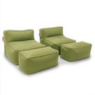 Kit Duplo Puff Brisa com Apoio Conforto para áreas externas Good Pufes Poltrona Enchimento Perolas EPS Cor Verde