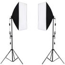 Kit Duplo Softbox 50x70 Tripé 2m Soquete E27 Bivolt Iluminação para Estúdio Foto Vídeo Live