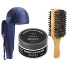 Kit Durag Trap Hip Hop Waves + Escova Javali Dupla + Creme