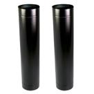 Kit Duto 7 Polegadas Preto Chaminé Fornos Churrasqueiras 2u