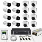 Kit Dvr 16 Canais Intelbras HD 720p Dome E Bullet Completo C/Hd 1TB Kit Dvr 16 Canais Intelbras HD 720p Dome E Bullet Completo C/Hd 1TB