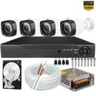 Kit Dvr 8 Canais Acesso Internet P2p com Acessorios 4 Câmeras Segurança 1080p 2mp