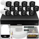 Kit Dvr Intelbras 16 Canais H.265 2tb 12 Câmeras Full Hd 20m