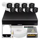 Kit Dvr Intelbras 16 Canais H.265 2tb 8 Câmeras Full Hd 20m
