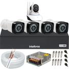 Kit Dvr Intelbras 4 Canais 4 Câmeras Full Hd 1 Câmeras IP Wifi 360 Áudio bidirecional