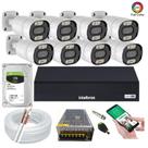 Kit Dvr Intelbras 8 Canais H.265 1tb 8 Câmeras Full Hd Imagem Colorida a noite 20m