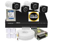Kit dvr Intelbras 8 canais H.265 320gb 4 câmeras Full HD 20m