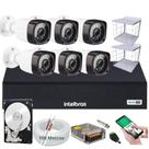 Kit Dvr Intelbras 8 Canais H.265 320gb 6 Câmeras Full Hd 20m+Grade de Proteção Completo