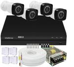 Kit dvr Intelbras 8 canais H.265 4 câmeras Full HD 20m S/Hd