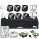 Kit Dvr Intelbras 8 Canais H.265 500gb 6 Câmeras Full Hd 20m+Grade de Proteção Completo
