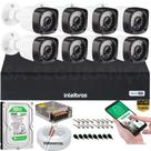 Kit Dvr Intelbras 8 Canais H.265 500GB 8 Câmeras Full Hd 20m Kit Dvr Intelbras 8 Canais H.265 500GB 8 Câmeras Full Hd 20m