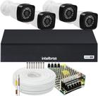 Kit DVR Intelbras 8 canais H.265 Sem HD 4 câmeras 1080p 2mp