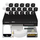 Kit Dvr Intelbras MHDX 1016-C 16 Canais 2TB 16 Câmeras Full HD 20M HB Tech HB402