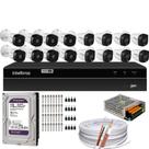 Kit dvr intelbras mhdx 1216 8 câm 1220 b full hd 8 câm 1220 fullcolor