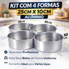 Kit e Atacado de Formas Redondas 25x10 cm Borda Alta 4 unidades