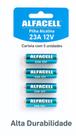 Kit e Conjunto com 5 Pilhas Bateria Alcalina 23A 12V
