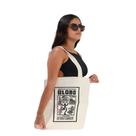Kit (Ecobag Globo PRETO e Óculos de Sol Redondo Style ONÇA)