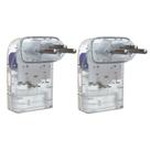 Kit econômico c/ 2 protetores contra surtos iclamper pocket fit 3p 10a transparente
