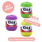 Kit ecônomico cléa 1000 cores verde cítrico, amarelo cítrico, roxo cítrico oferta limitada
