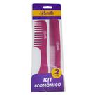 Kit Econômico Com 2 Pentes Médios De Cabelo Linha Bonitta