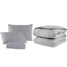 Kit Edredom Casal Queen 04 Pçs Malha 100% Algodão Dupla Face Liso Kit Edredom Casal Queen 04 Pçs Malha 100% Algodão Dupla Face Liso