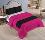 kit edredom Casal Queen Ducasa dupla face Preto/Pink Peseira com 4pçs kit edredom Casal Queen Ducasa dupla face Preto/Pink Peseira com 4pçs