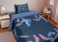 Kit Edredom Casal Stitch Azul Escuro Portallar