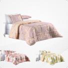 Kit Edredom Luxo Cobertor Estampado Cor Lavanda Queen 3 Peças Macio Confortavel