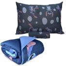 Kit Edredom Mickey e Minnie + Jogo De Cama Infantil Malha Solteiro Disney 3 Peças Portallar