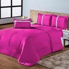 Kit Edredom Oliveira Dupla Face Casal Queen 05 Peças Pink