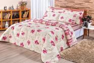 Kit Edredom Requinte Casal King 3 peças dupla face percal 180 fios floral rose Kit Edredom Requinte Casal King 3 peças dupla face percal 180 fios floral rose