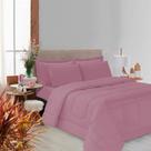 Kit Edredom Soft Casal Queen Toque Suave Rosê Casa Dona