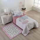 Kit Edredom Solteiro 05 Peças Micropercal 400 Fios Dupla Face Cobre Leito Menino Menina Luxo