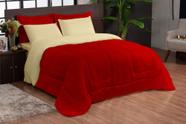 Kit Edredon Casal Padrão 06 Peças Com Lençol Vermelho Avelã