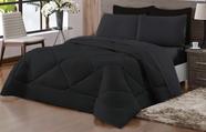 Kit Edredon Ternura Casal Queen 6 Peça Preto Dupla Face