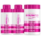 Kit Eico Deslisa Fios Shampoo 450ml Condicionador 400ml + Máscara Tratamento Antifrizz Creme 1Kg