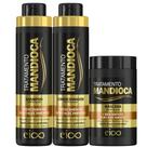 Kit Eico Tratamento Mandioca Shampoo 800ml Condicionador 750ml + Máscara Creme Hidratação 1Kg