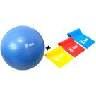 Kit Elastico Extensor Musculação e Bola Pilates 55 Odin Fit