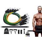 Kit Elástico Tubing Premium Com Barra De Exercícios Bravus