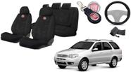 Kit Elegância para Banco Weekend 2004-2008: Capas, Volante, Chaveiro Fiat