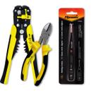 Kit Eletrica 3pçs Chave Multiteste Digital Alicates Decapador e Diagonal