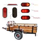 Kit Elétrica Lanterna Led Bivolt 12V 24V Para Carretinhas Reboque Trailers