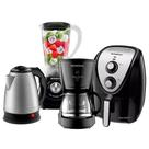 Kit Eletros 04: Fritadeira Air Fryer, Liquidificador, Cafeteira e Chaleira Mondial Kit Eletros 04: Fritadeira Air Fryer, Liquidificador, Cafeteira e Chaleira Mondial