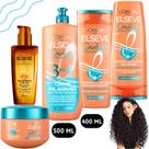 Kit Elseve Cachos Longos dos Sonhos Loreal Paris Óleo Extraordinário 400 ML Tratamento Salva 3 cm