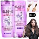 Kit Elseve Hidra Loreal Paris Acido Hialurônico 400ML Shampoo + Condicionador Hidratação Antifrizz