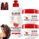 Kit Elseve Reparação Total 5 Loreal Paris Creme de Pentear Mascara Milagroso Antifrizz Cabelos Danificados